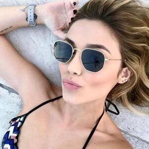 Unisex Retro Gold Frame Sunglasses